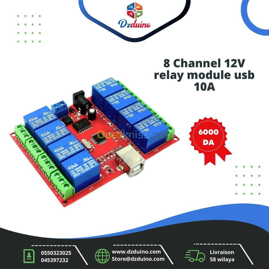 Module de relais à 8 canaux USB 12V