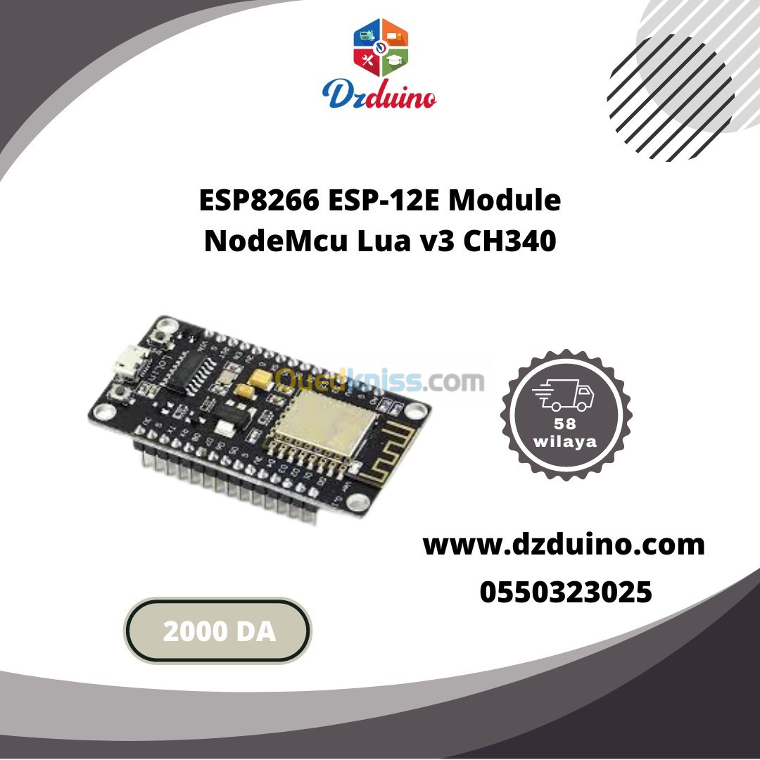 Nodemcu – module sans fil v3 esp8266 ch340