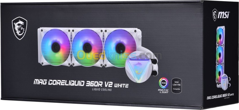 WATERCOOLING MSI MAG CORELIQUID 360R V2 WHITE Kit de Watercooling pour processeur - éclairage ARGB