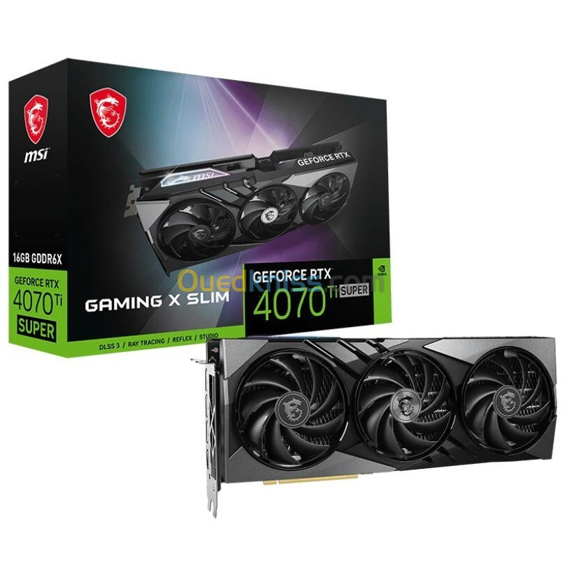 MSI GEFORCE RTX 4070 TI SUPER GAMING X SLIM - 16 GB GDDR6X - 8K HDR - 2670 MHZ - PCI EXPRESS - NOIR