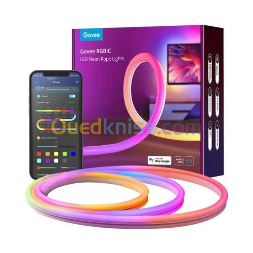 GOVEE RGBIC LED NEON ROPE LIGHT - H61A0 - ENERGY CLASS - 3M 10FT - COLOR-MATCH - CONTRÔLE VOCAL +APP