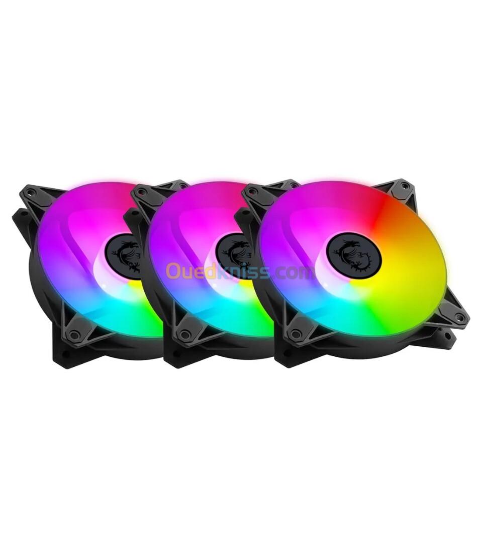 MSI MPG F120 ARGB-3 - 120mm PWM - RGB LED CASE - ANTI-VIBRATION - 1200 RPM/min - 3 PACKS - 