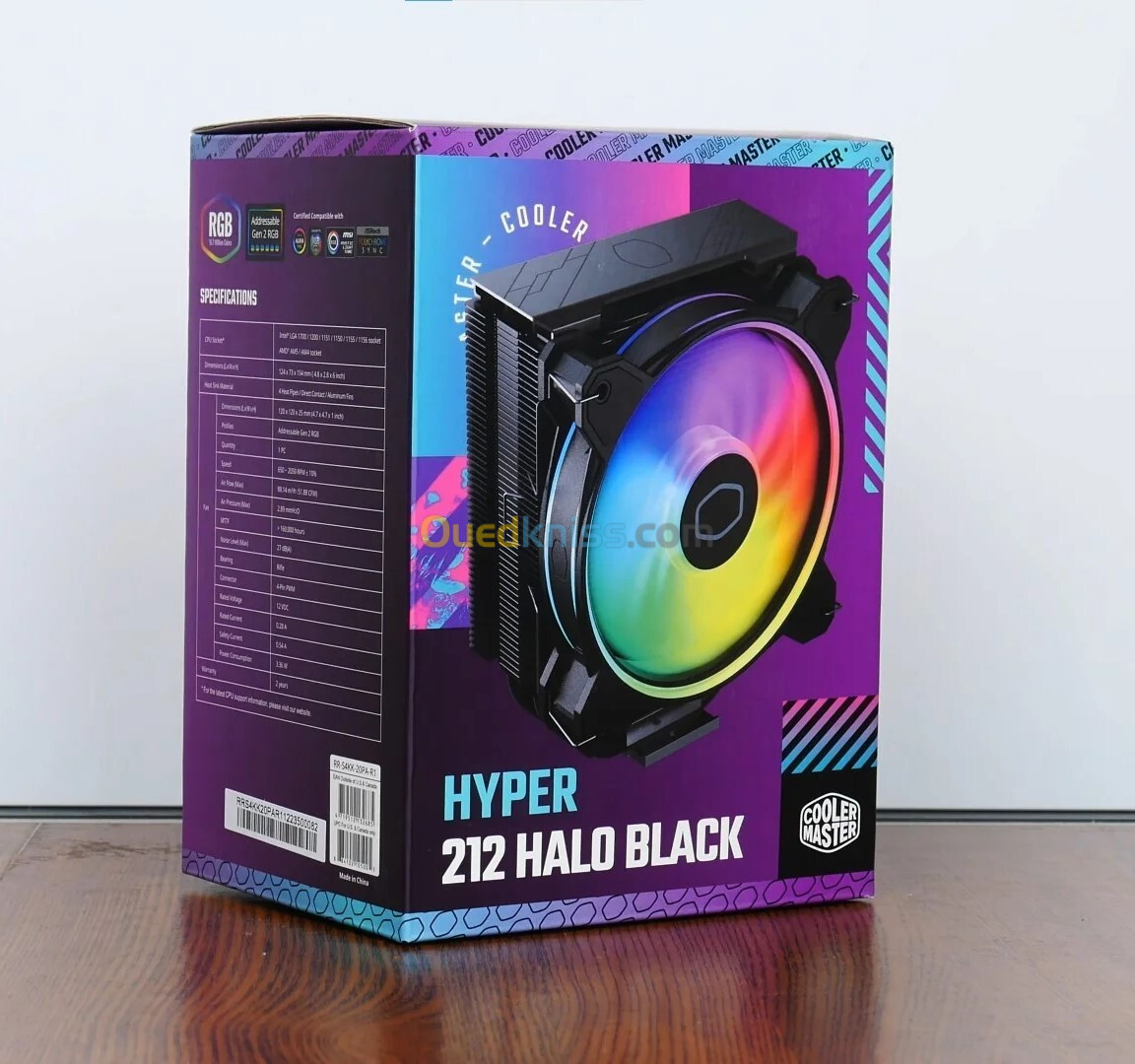 COOLER MASTER HYPER 212 HALO BLACK AIRCOOLING - 120mm ARGB FAN - SOCKET INTEL & AMD -ALUMINIUM-180W