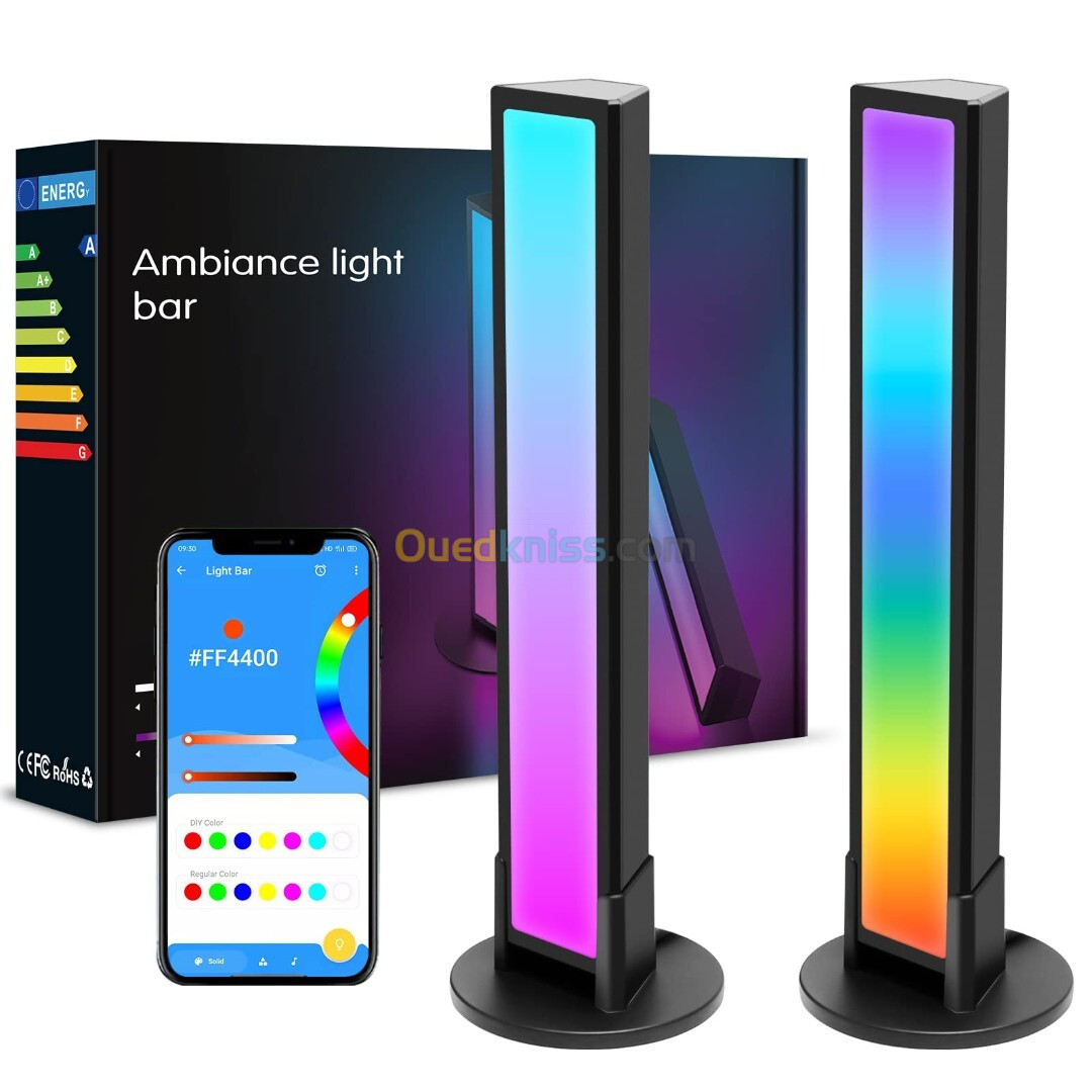 AMBIANCE LIGHT BARS - SMART 2 LIGHT - LED BEDROOM - MUSIC RECREATION - RGBIC - USB - APPLICATION -