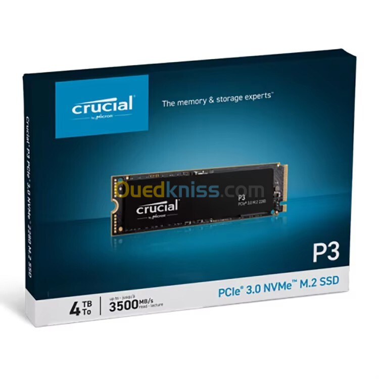 CRUCIAL P3 4TO M.2 - DISQUE DURE SSD NVME - PCI EXPRESS X4 - GEN3 SSD INTERNE - JUSQU'À 3500MO/S 