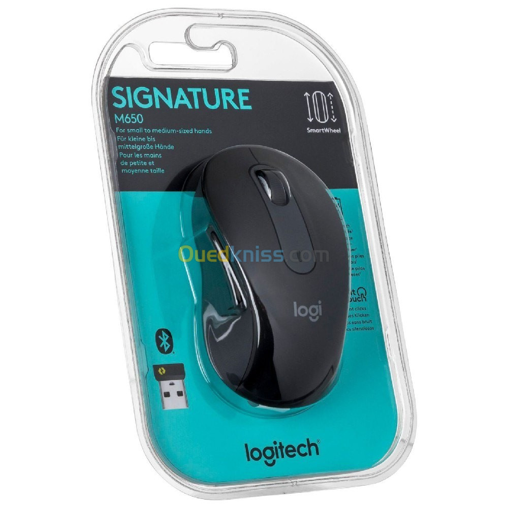 LOGITECH SIGNATURE M650 RIGHT HANDED - SOURIS SANS FIL & BLUETOOTH - GRAPHITE -