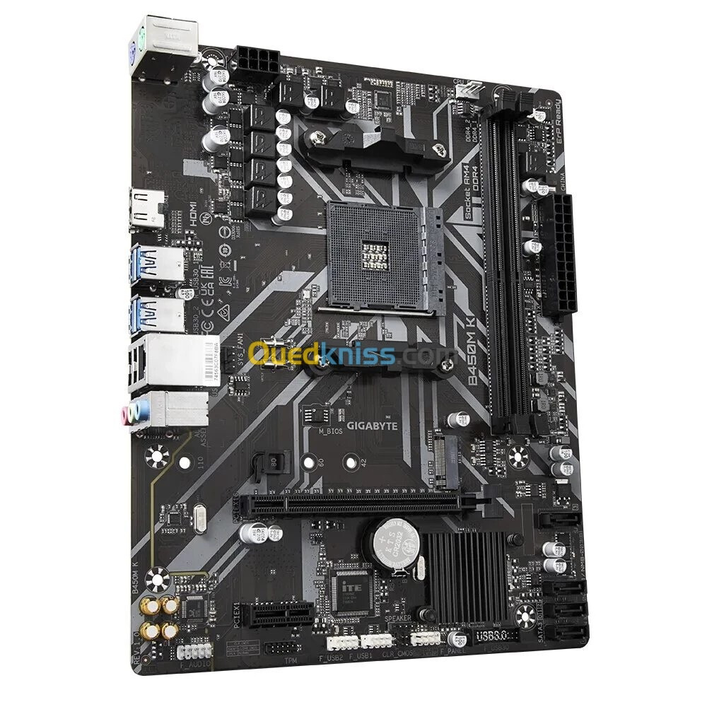 GIGABYTE B450M K - CARTE MÈRE AMD - SOCKET AM4 - PCIE GEN3 X4 M.2 - DDR4 DOUBLE CANAL - AUDIO HD