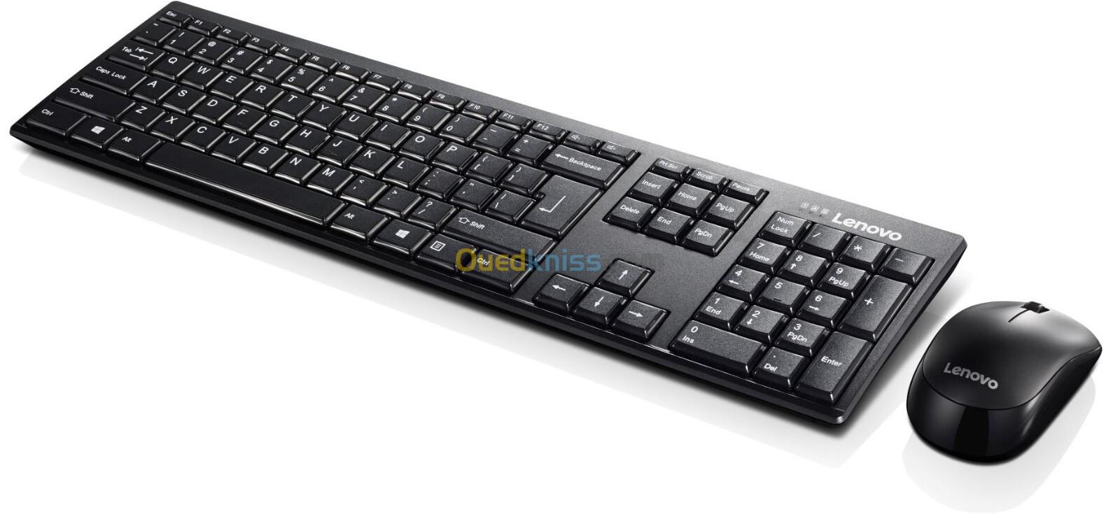 LENOVO 100 COMBO CLAVIER & SOURIS - SANS FIL - 2,4 GHz -1000 DPI - 10 m - USB - AZERTY - NOIR