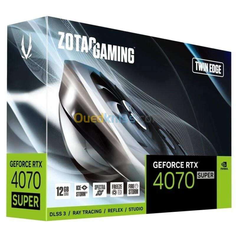 ZOTAC GAMING GEFORCE RTX 4070 SUPER TWIN EDGE 4K - 12 GO GDDR6X - DLSS3 - ICE STORM - 192-BIT - 750W