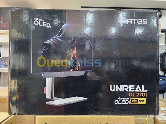 ECRAN MATOS UNREAL OL 2701 - 27" QHD 2K OLED - 0.03 MS - 240HZ - RGB - HDMI 2.1 - DISPLAYPORT