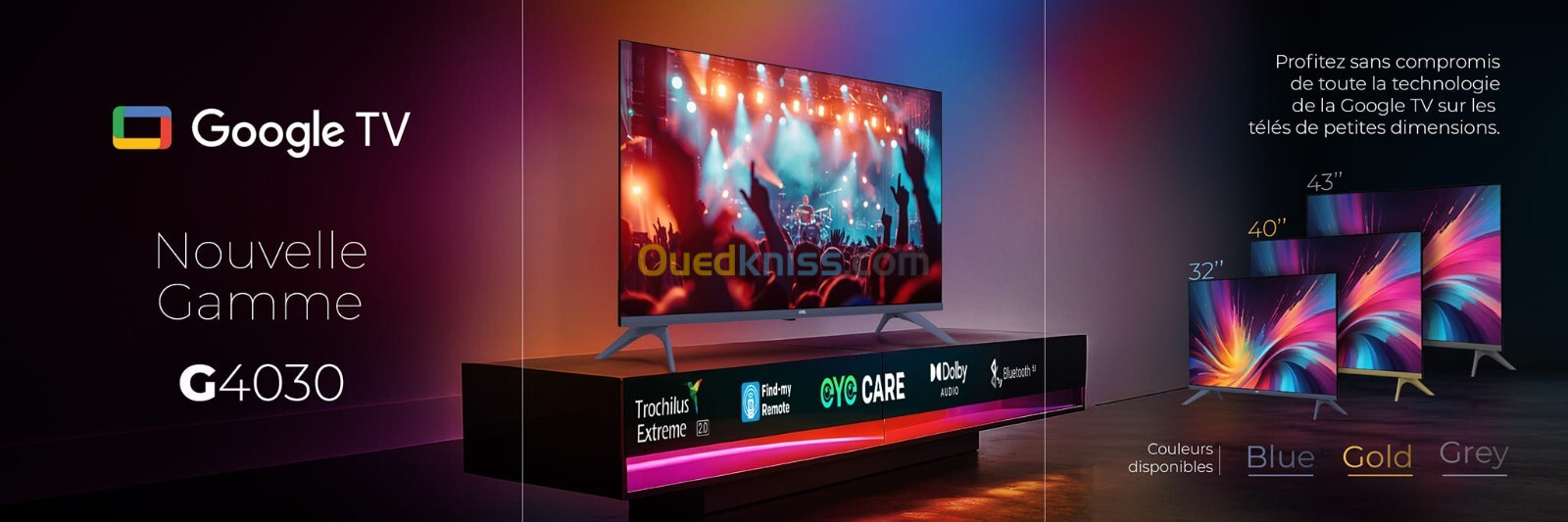 TV IRIS 43" G4030 - FULL HD - GOOGLE TV - ANDROID - BELUTOOTH - EYE CARE - DOLBY AUDIO - GOOGEL CAST