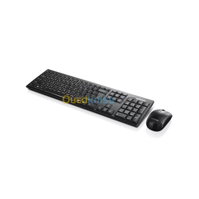 LENOVO 100 COMBO CLAVIER & SOURIS - SANS FIL - 2,4 GHz -1000 DPI - 10 m - USB - AZERTY - NOIR