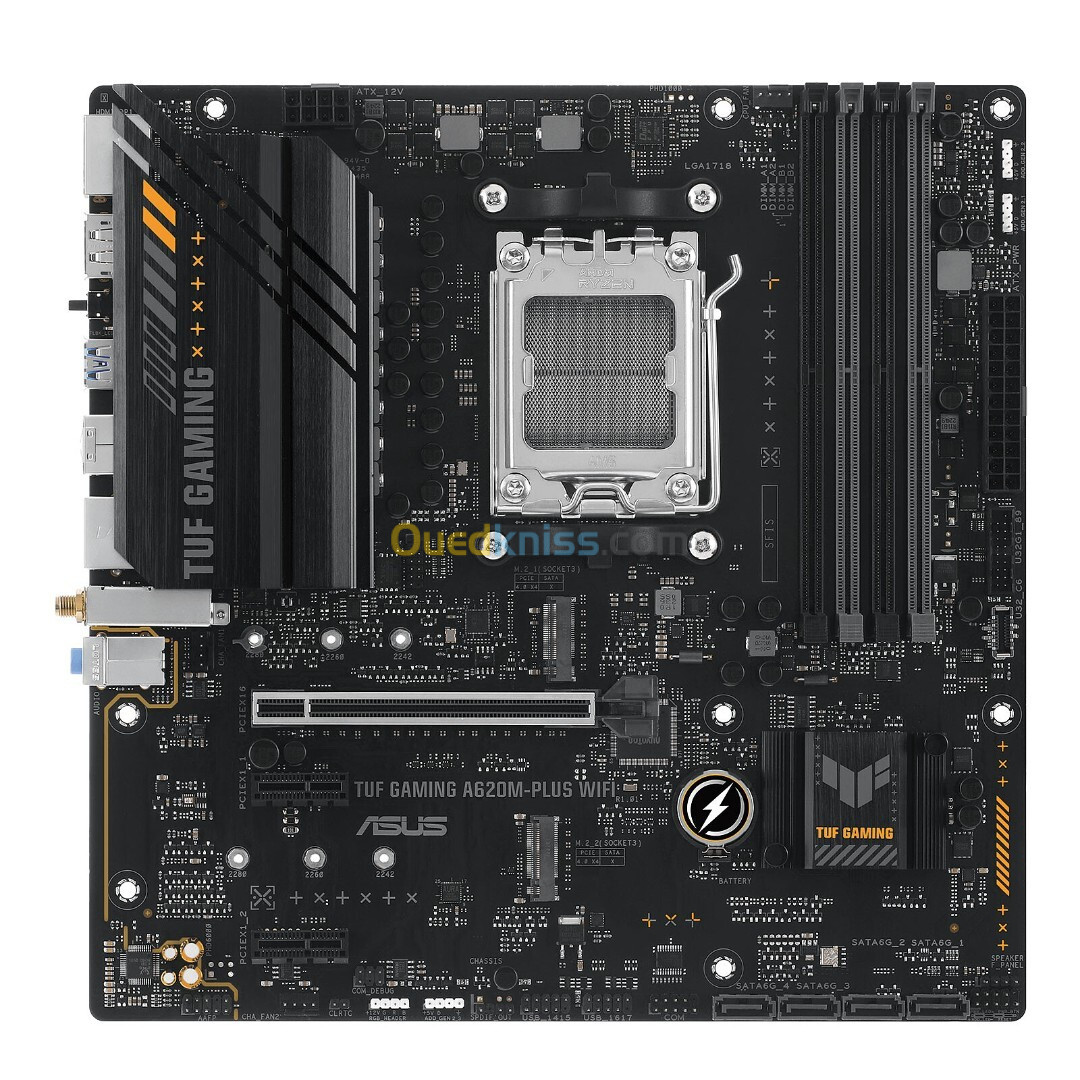 ASUS TUF GAMING A620M-PLUS WIFI - Micro ATX - AMD A620 - 4x DDR5 - M.2 PCIe 4.0 - USB 3.0 Wi-Fi 6 