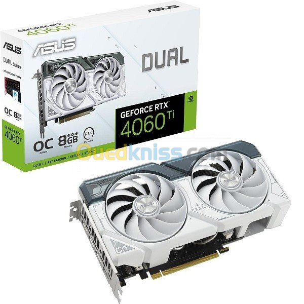 ASUS DUAL GEFRCE RTX 4060 Ti OC EDITION - 08GB GDDR6 - 1080P FHD - 2595 MHz - PCI Express X4 -WHITE