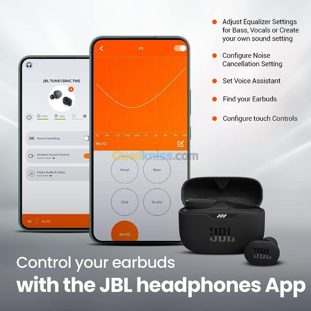 JBL Tune 130TWS NC Ecouteurs sans fil Bluetooth avec réduction de bruit Noir 