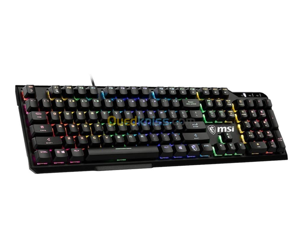 MSI VIGOR GK41 - CLAVIER FULL MECHANIC - AZERTY - FILAIRE - KAILH RED - LED RGB - USB 2.0 - black