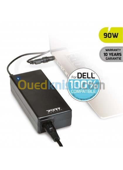 Port Designs Batterie PC Portable  Chargeur - alimentation pour 100% Compatible DELL -  90W Noir