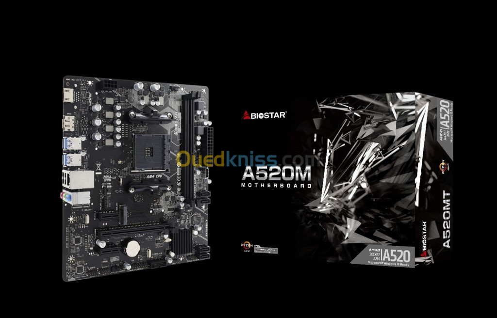 BIOSTAR A520 MT - AMD AM4 - uATX - 2 x DDR4 - USB 3.0 - HDMI - 1 x PCIe 3.0 -