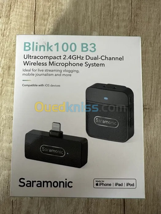 SARAMONIC BLINK100-B5 - MICROPHONE SANS FIL À DOUBLE CANAL - ULTRACOMPACT 2.4GHZ - USB-C - NOIR