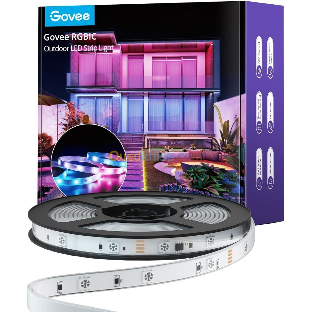 GOVEE OUTDOOR LED STRIP LIGHTS RGBIC - H6171- 32.8 FT - 10M - SMART LED LIGHTS - BLUETOOTH - ETANCHE