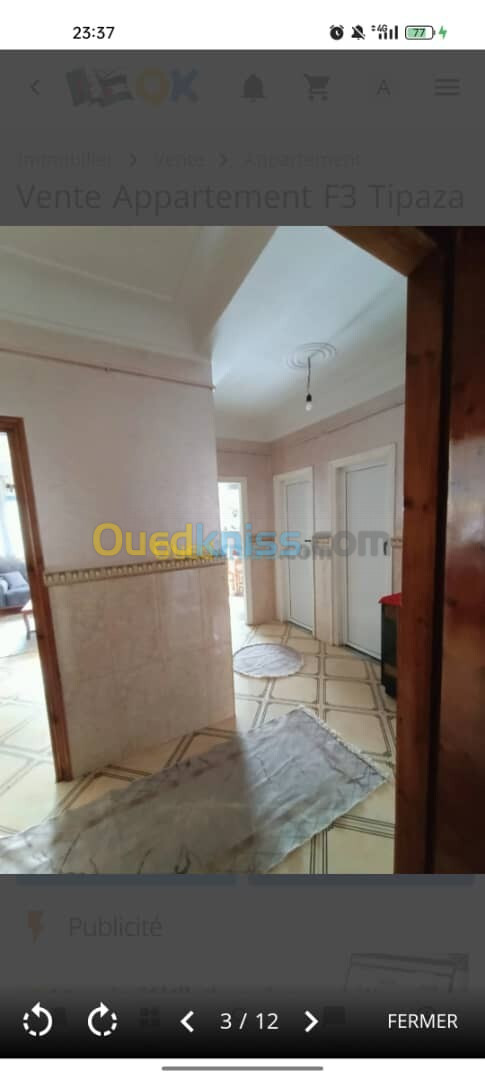 Location Appartement F3 Tipaza Bou ismail