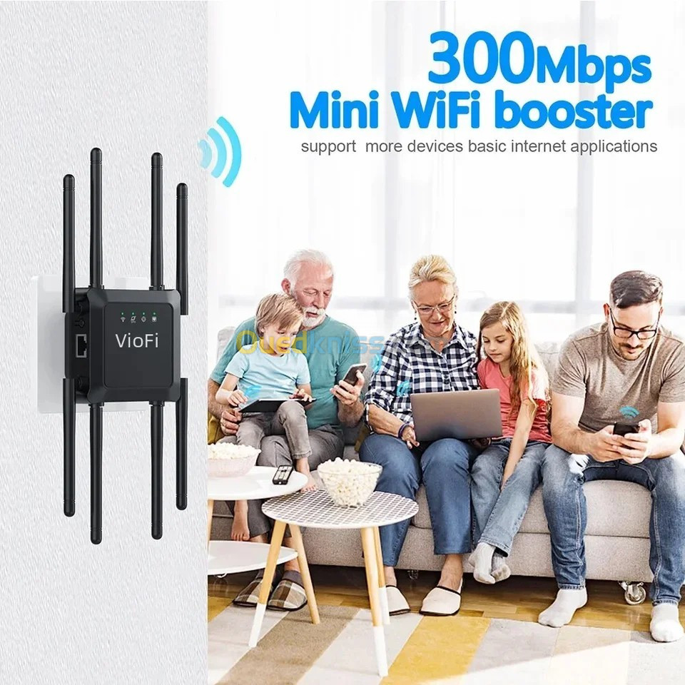 Répéteur wifi 300 Mbps à 8 Antennes 