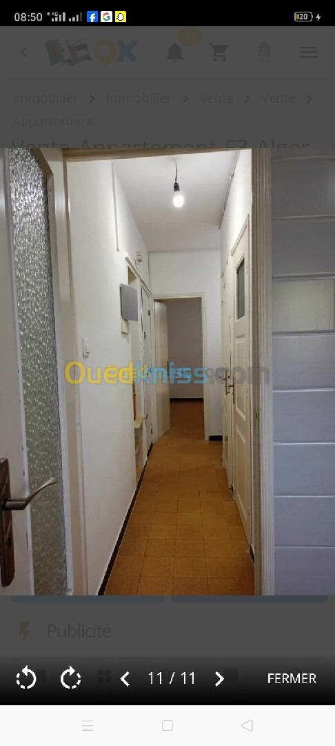 Vente Appartement F3 Alger El biar