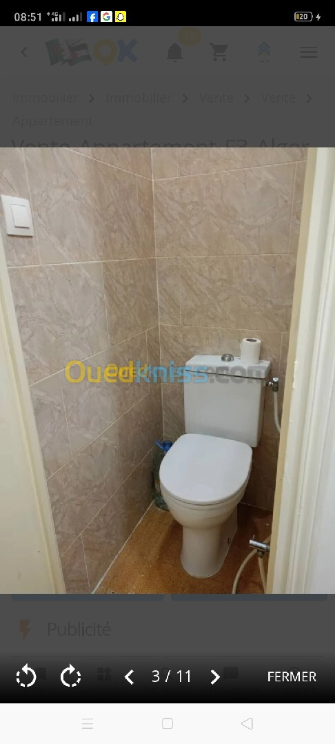 Vente Appartement F3 Alger El biar