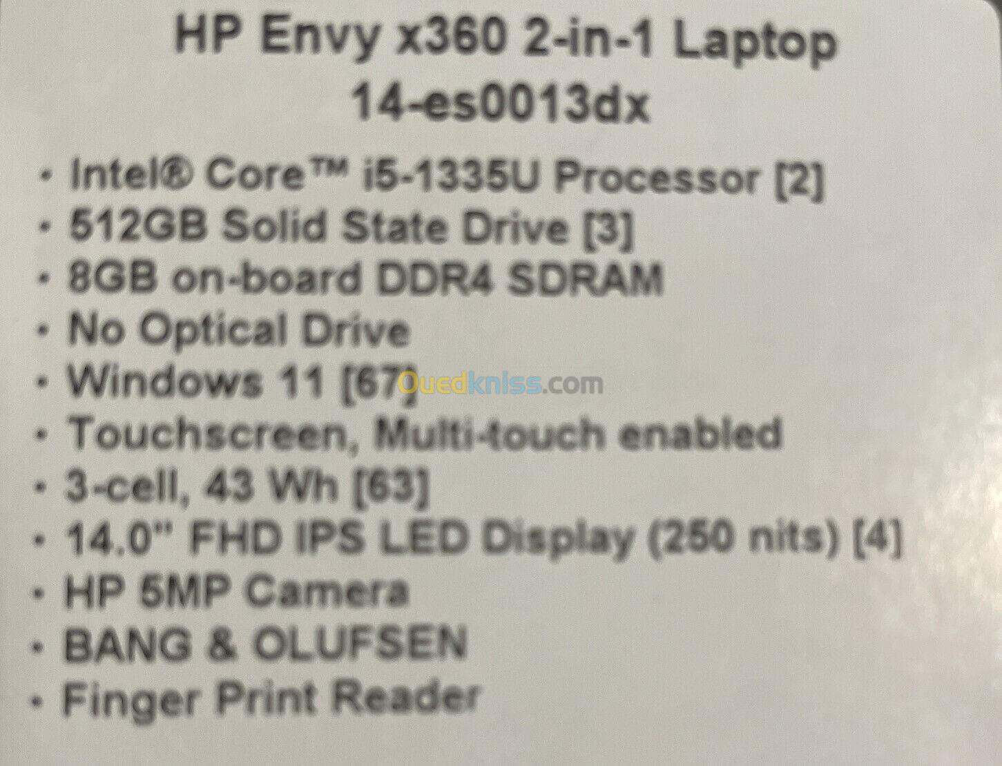 HP ENVY X360 I5-1335U 8Gb 512Gb SSD 14" TACTILE 14-ES0013DX