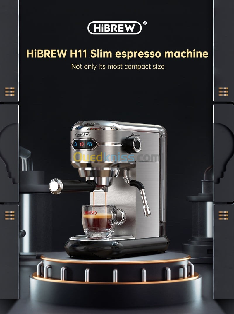 ماكينة قهوة اسبريسو neuf HiBREW H11 100% Inox SemiAutomatic Espresso & Coffee Machine 