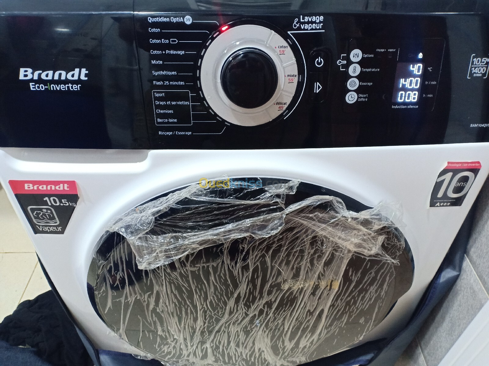 BRANDT 10.5KG/LAVAGE À VAPEUR 