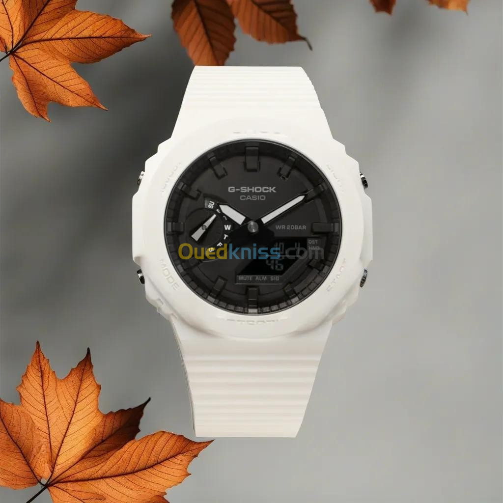 Montre Casio G-Shock Blanche Fond Noir   