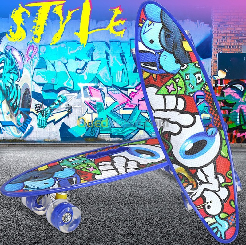 Skateboard pour enfants Surface antidérapante durable Roues lumineuses    