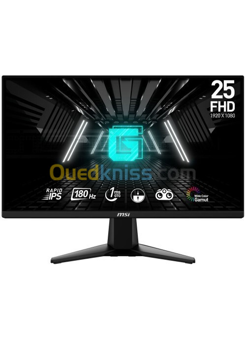 Moniteur 25" FHD IPS 180HZ 1MS MSI G255F Black TVD