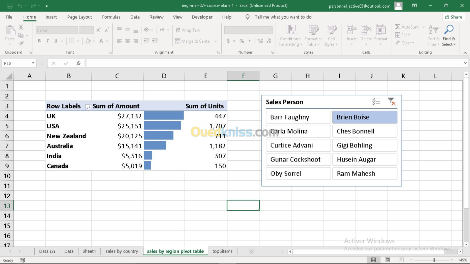 Service Excel et Google Sheets 