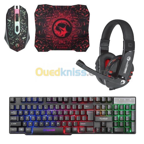 Pack Gaming 4 Pieces (Casque-Clavier-Souris-Tapid)