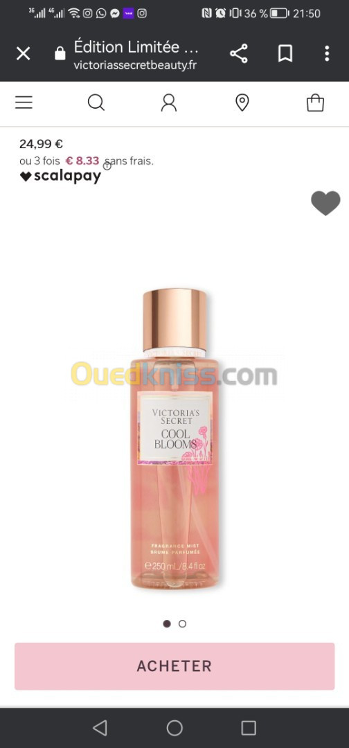 Brume et crèmes Victoria's secret 