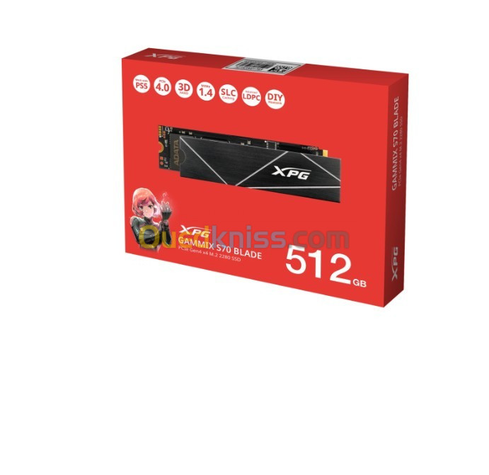 DISQUE DUR ADATA XPG GAMMIX S70 BLADE 512GB SSD M2 NVME GEN4