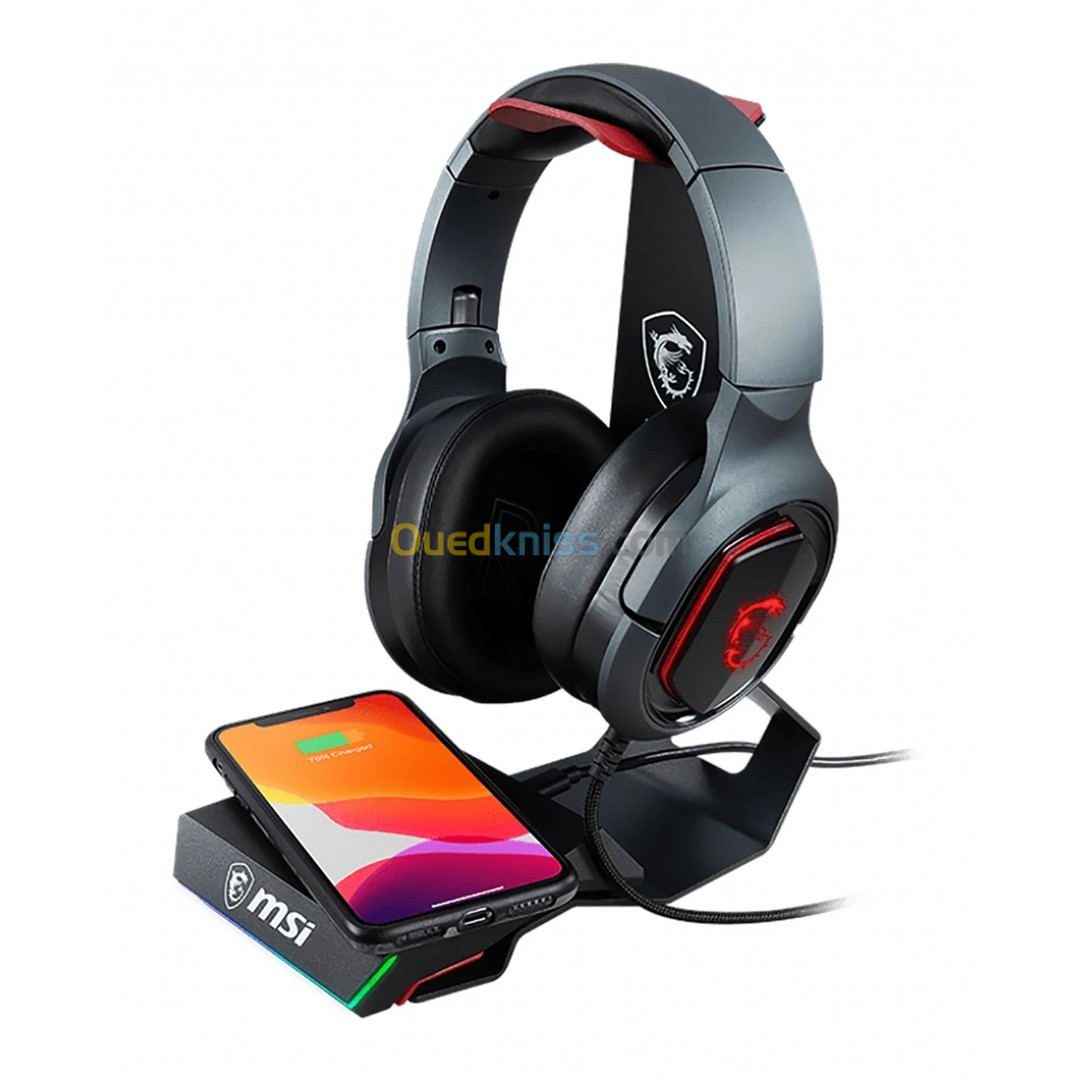 SUPPORT CASQUE MSI IMMERSE HS01 + WIRELESS CHARGER