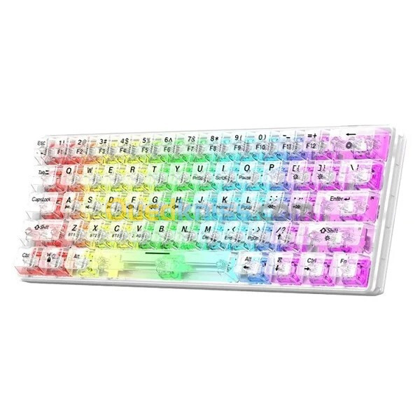 CLAVIER GAMER MAGMA MECANIQUE F61CT CRYSTAL 60% WIRELESS RGB