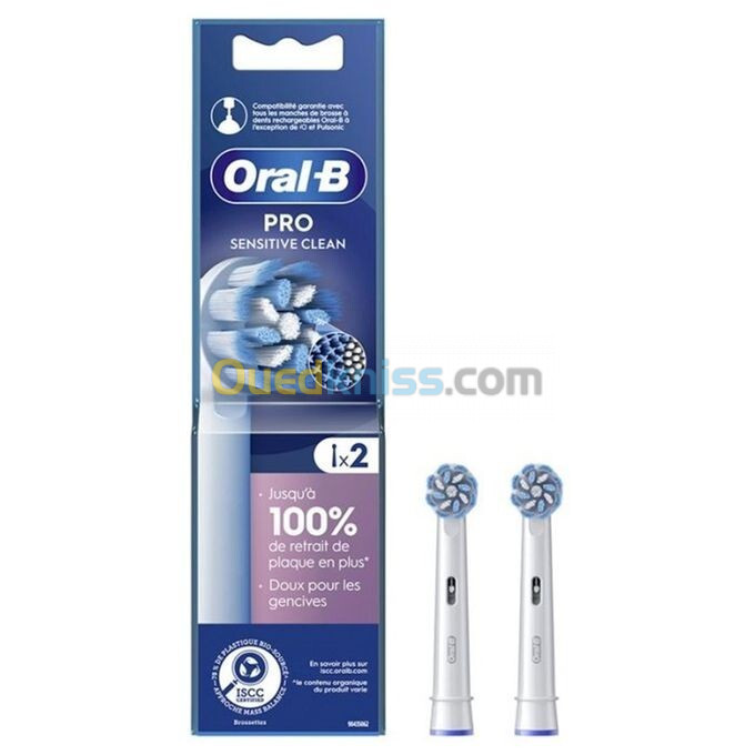 Oral B Pack de 02 Brossettes Tête de rechange - Pro Sensitive Clean