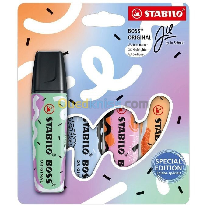 Stabilo Lot de 4 Surligneurs - Pastel - STABILO Boss Original