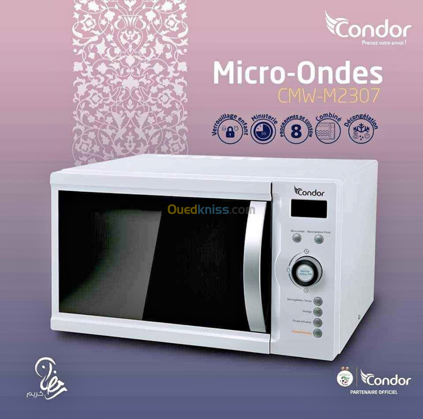  #Big promotion micro,onde condor 23 litre avec mode grillé noir /blac