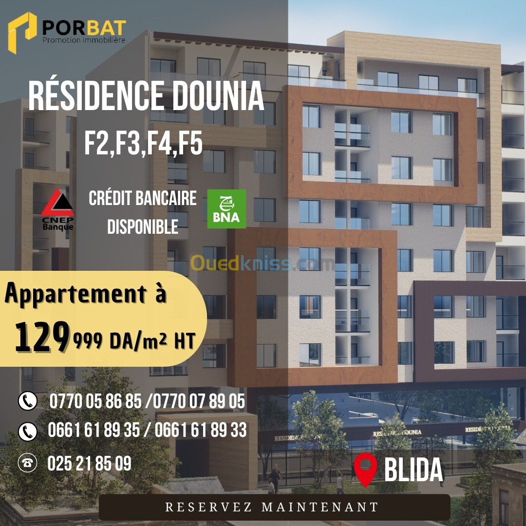 Vente Appartement F4 Blida Blida