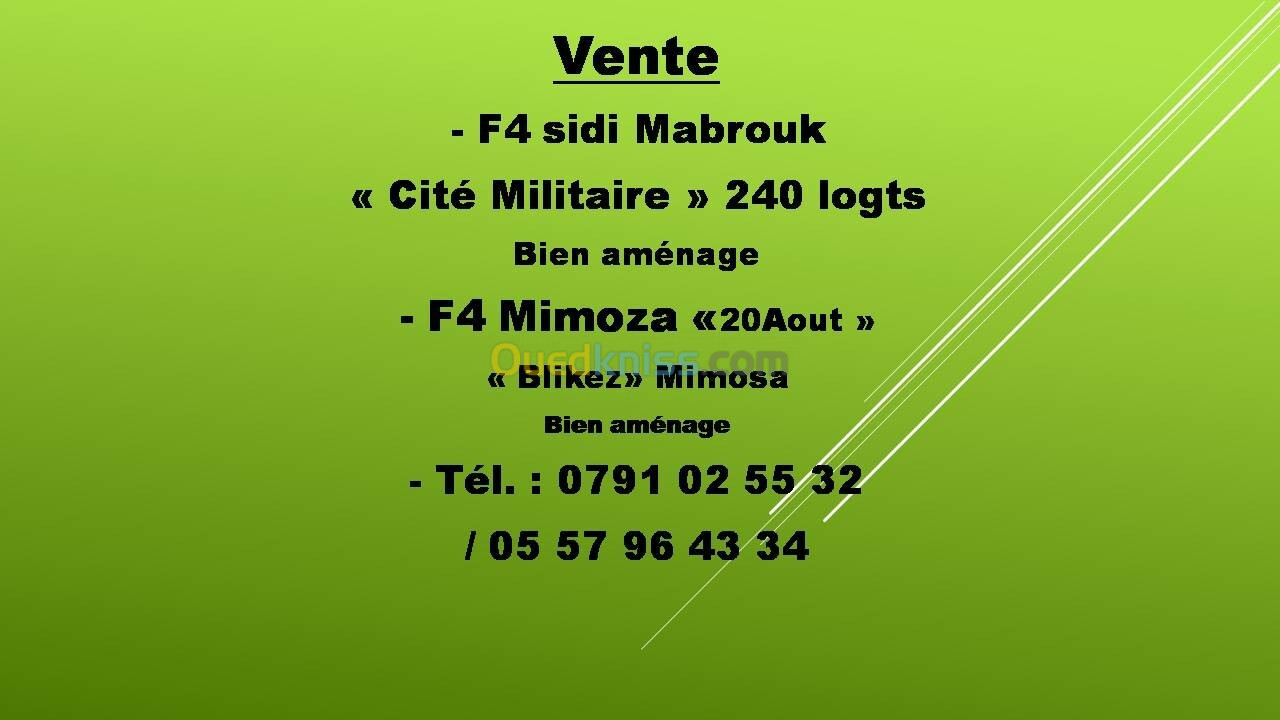 Vente Appartement F4 Constantine Constantine