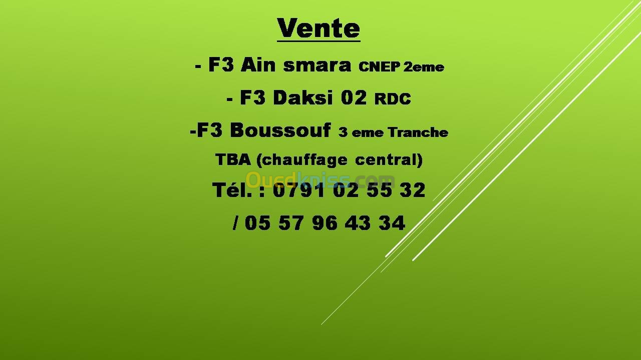 Vente Appartement F4 Constantine Constantine