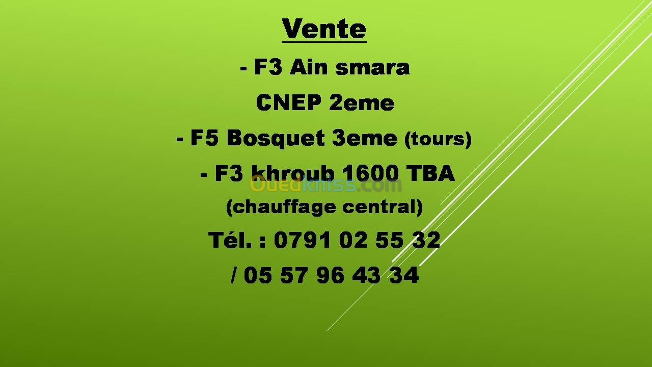 Vente Appartement F4 Constantine Constantine