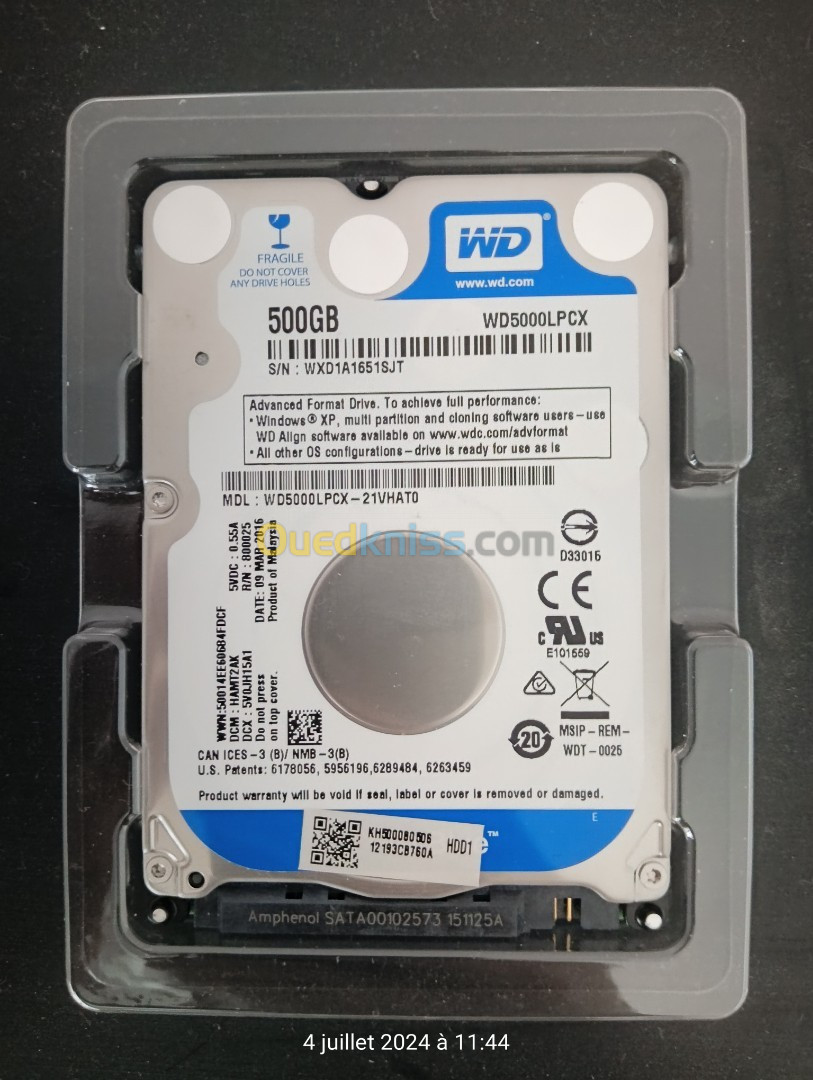 Disque Dur 2.5" Western Digital 500Go