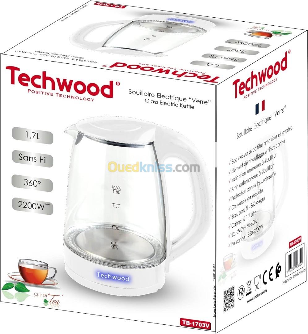 Bouilloire En Verre 1.7L 2200W Techwood 