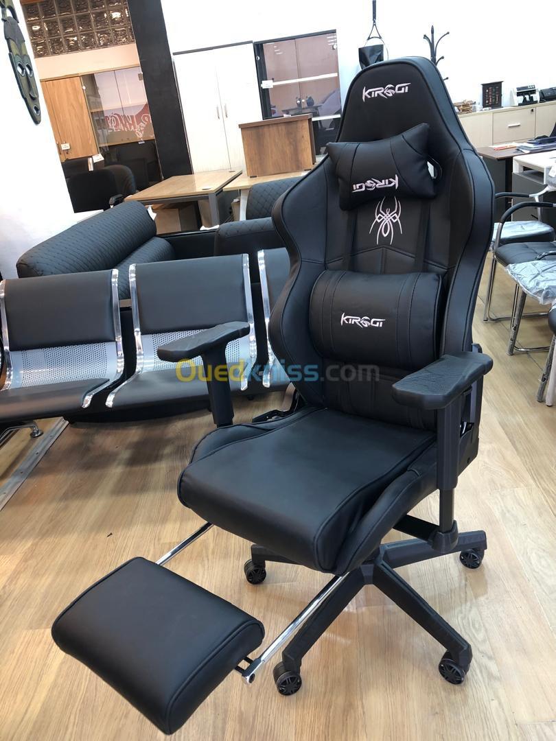 Chaise Gamer Multifonction avec Repose-Tête et Repose-Pieds intégré